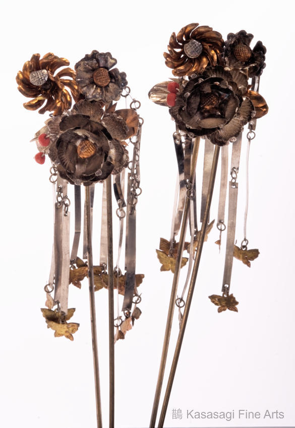 Antique Pair of Japanese Bira Bira Hair Ornaments