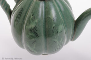 Matsui Family Celadon One Thousand Cranes Teapot