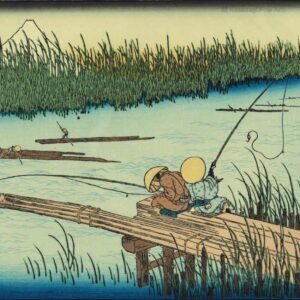 Hokusai Woodblock Mount Fuji From A River Mouth
