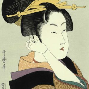 Utamaro Woodblock Print Tatsumi Roko