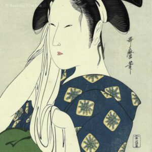 Utamaro Woodblock Print The Widow of Hinodeya