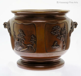 Large Bronze Brazier by Kanaya Gorosaburo