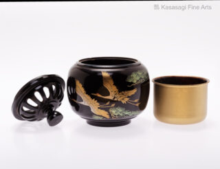 Bronze Double Walled Damascene Koro By Hiroshi