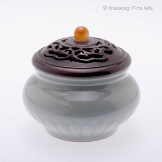 Celadon Koro With Cherry Wood Lid