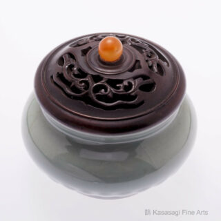 Celadon Koro With Cherry Wood Lid