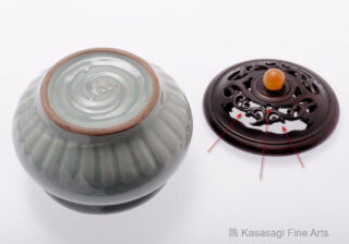 Celadon Koro With Cherry Wood Lid