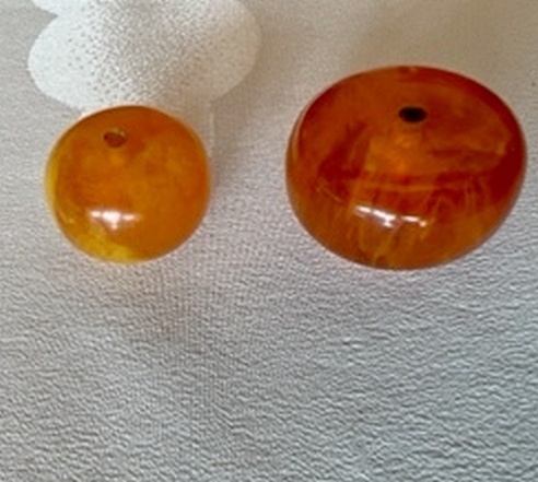Tibetan Amber Wheel Shaped Beads