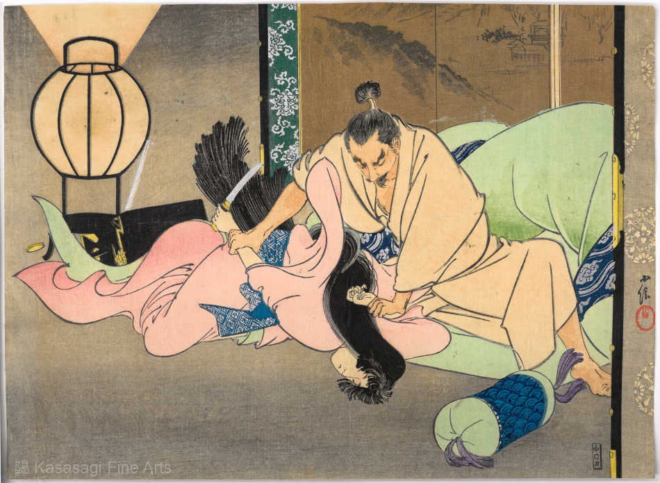 Meiji Era Kuchi-e Woodblock Print by Konobu