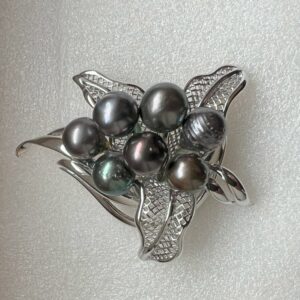 Vintage Silver And Pearls Brooch