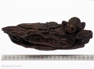 Antique Bizen Frog On Log