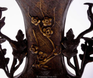 Meiji Era Bronze Ikebana Vase